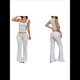 thumbnail image 3 of Conjuntos de 2 Piezas para Mujer, Conjuntos de Estar por Casa, Camisetas Sin Mangas, Pantalones Anchos y Chándales Flores Blancas y Grises XL, 3 of 7