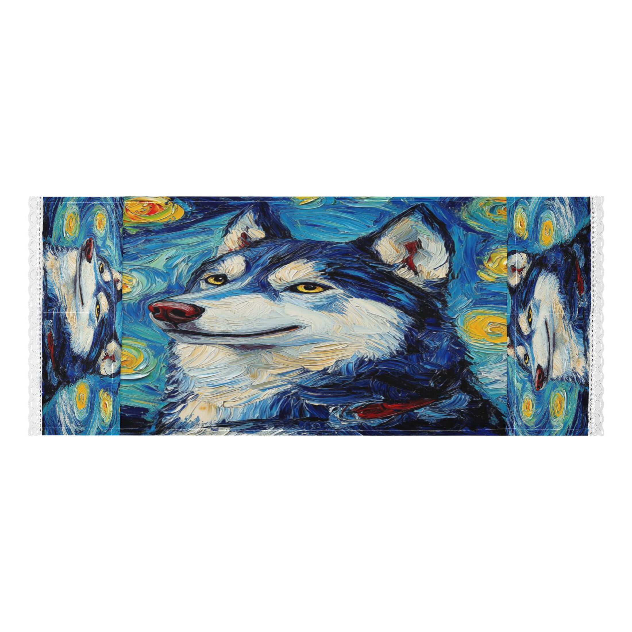 WOBOGO Oil Painting Styles Husky Washing Machine Cloth Dryer Refrigerator Top Cover Protective Non-Slip Mat For Kitchen Laundry