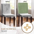thumbnail image 4 of Vintage Forest Green Chair Back Cover for Dining Room,Farmhouse Retro Solid Color Linen Texture Removable Kitchen Chair Slipcovers,Washable Seat Protector for Restaurant Party Banquet Wedding Décor, 4 of 9
