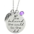 thumbnail image 4 of She Believed She Could So She Did'' Sayings Quote Pendant Charm Necklace, Jewelry Gift, Birthday, Graduation Presents for Daughter, Granddaughter, Niece, Sister, Teens Women (Aqua Blue), 4 of 8