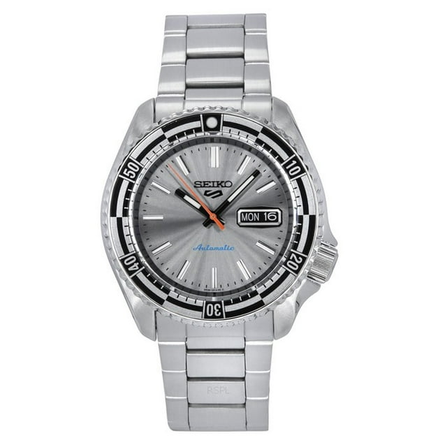 Seiko 5 Sports SKX Style Special Edition Stainless Steel Silver Dial Automatic SRPK09K1 100M Men's Watch