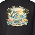 thumbnail image 3 of Inktastic California Beach Sun-kissed Shores Dolphins Preppy Adult Sweatshirt, 3 of 4