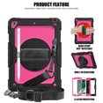 thumbnail image 4 of For Apple iPad Mini 4th / Mini 5th Generation Shockproof Protective 360 Rotating Stand W. Strap Case Cover - Black/Black, 4 of 5