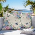 thumbnail image 3 of Throw Pillow Covers 20x20 Inch Set of 2, Watercolor Flowers Waterproof Outdoor Pillow Covers, Spring Floral Butterflies Botanical Beige Decorative Cushion Pillowcases for Couch, Sofa, Bed, Patio, 3 of 9