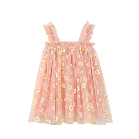 

Girls Fashion Dresses Casual Birthday Girls Kids Dresses Party Floral Princess Daisy Sleeveless 16Y Beach Tulle Toddler Layered Baby Dresses Summer Beach Dress Girls Dresses