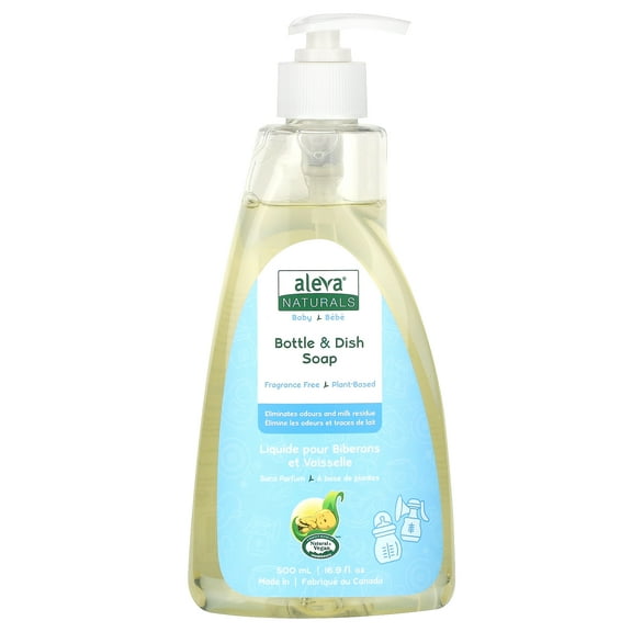 Aleva Naturals Baby, Bottle & Dish Soap, Fragrance Free, 16.9 fl oz (500 ml)