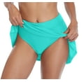 thumbnail image 5 of Women's Solid Swim Skirt Build-in Brief Tummy Control Tankini Bottoms, 5 of 5