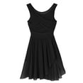 thumbnail image 4 of Jizyo Women V-Neck Chiffon Ballet Dance Dress Gymnastics Leotard Dress Lyrical Dance Costumes Black XL, 4 of 7