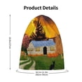 thumbnail image 4 of Honeii Fall Village Scenery Print Kids Knit Beanie Watch Hat ,Knit Cap for Boys and Girls, 4 of 7