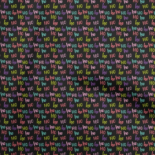 oneOone Polyester Spandex Black Fabric Christmas Sewing Craft Projects Fabric Prints By Yard 56 Inch Wide