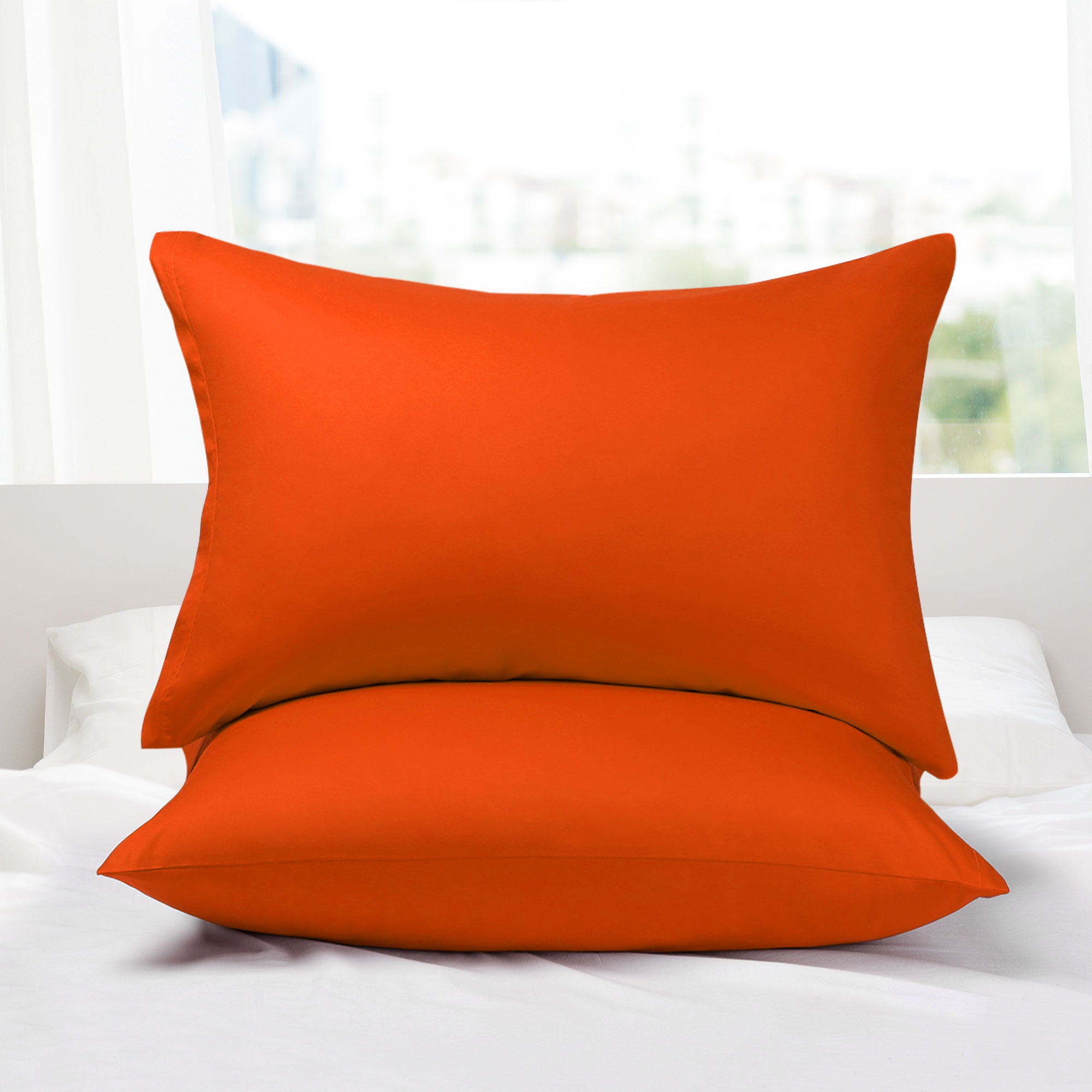 Zippered Pillow Cases Cover Pillowcases Egyptian Cotton Pack of 2