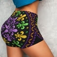 thumbnail image 4 of Fotbe Mardi Gras5 Seamless Shorts, Womens Workout Shorts High Waist Stretch Booty Short for Gym/Yoga/Running/Biking-Medium, 4 of 9