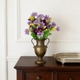thumbnail image 6 of MMJ Artificial Flowers Chrysanthemum Bouquet 11.81in Orange Purple Pink Yellow White Realistic Silk Home Wedding Decor, 6 of 6