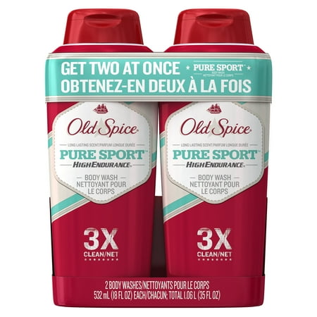 (2 pack) Old Spice High Endurance Pure Sport Body Wash 2X18 (Best Body Soap For Men)