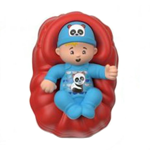 Replacement Part for Fisher-Price Little People Big Helpers Family - FRM72 ~ Replacement Baby Figure ~ Red Basket ~ Blue Panda Outfit