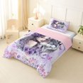 thumbnail image 2 of Manfei Romantic Floral Lady Twin Comforter Sets,Gray Wolf Bedding Set,Pink Reversible,2 Pieces,1 Comforter and 1 Pillowcase, 2 of 7