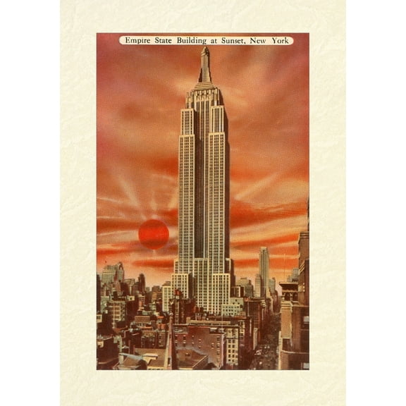 Vintage Lined Notebook Sunset, Empire State Building, New York City, (Paperback)