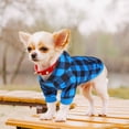thumbnail image 5 of PUMYPOREITY Warm Fleece Lined Dog Coat for Small Medium Dogs, British Style Plaid Dog Hoodie with Leash Hole for Cold Weather/Winter/Christmas Dog Apparel Blue, 5 of 5