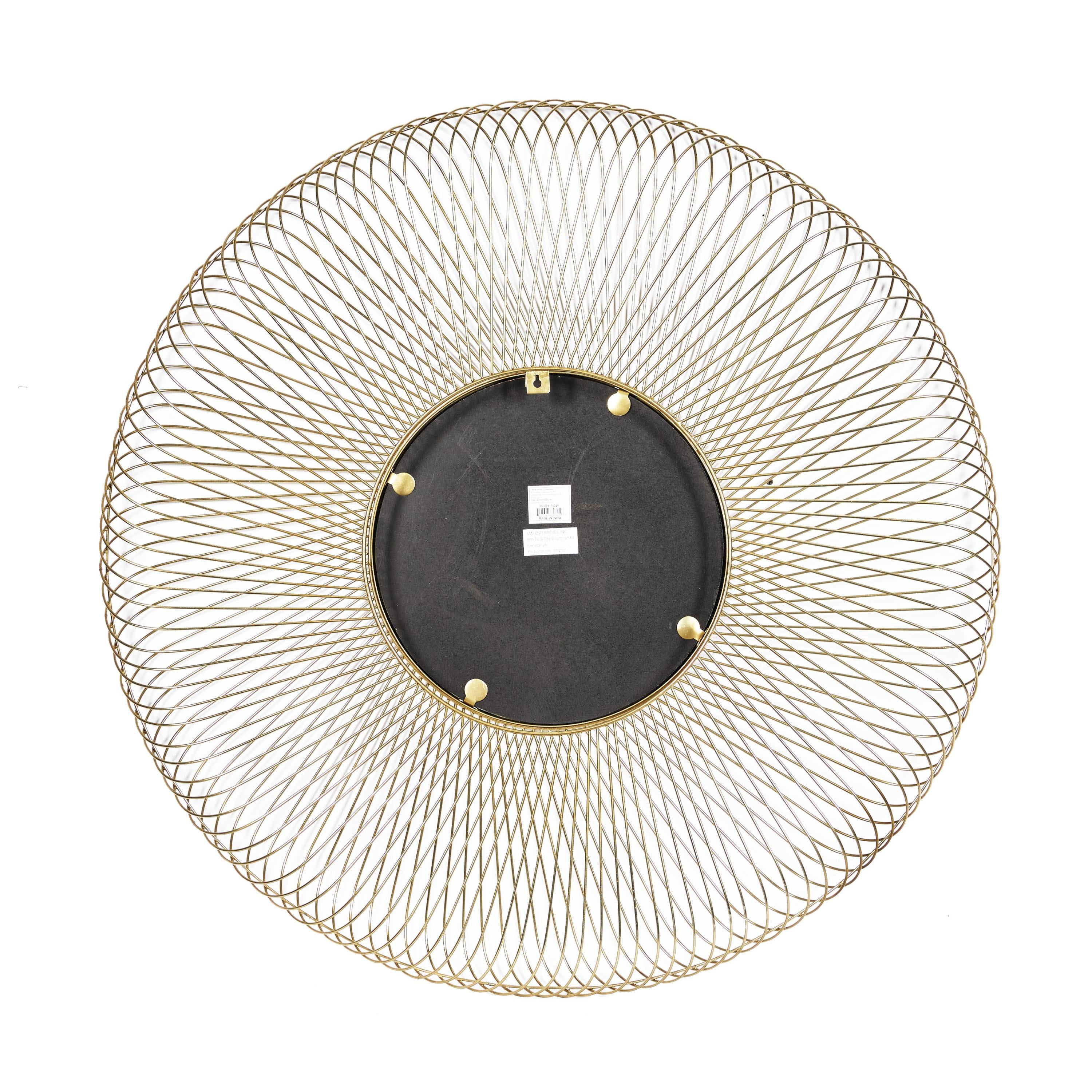 DecMode 40" x 40" Gold Starburst Wall Mirror