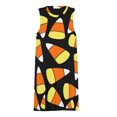 thumbnail image 3 of Candy Corn Pattern Halloween Spring Summer Dresses for Women Fashion T-shirt Dress Casual Sleeveless Loose Sundress with Pockets, 3 of 5