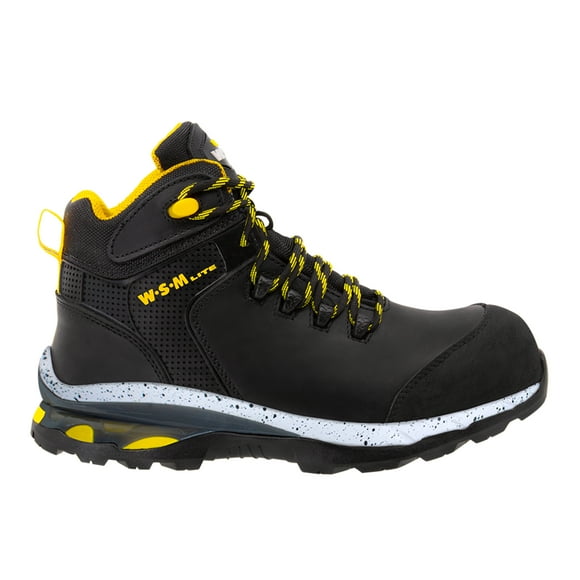 Zapato de Seguridad WSM, Ergonómico y muy ligero. Con casquillo de Policarbonato. Bota Industrial y multifuncional. Es un calzado de trabajo dieléctrico y antiderrapante. Est. Aero Lite WSM AEROLTNGO300