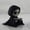 Black, variant on Grim Reaper Reading Figurine, 3D Printed Gothic Bookshelf Decor, 3 in Tall, Black Figure with Orange Book