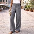thumbnail image 2 of Breezora Straight Leg Woven Casual Pants for Women Summer Lightweight Pull On Trousers Comfortable Daily Work Bottoms with Pockets, 2 of 9