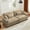 Camel&2 Seater, variant on Oversized Modern Olive Green Velvet Two-Seater Sofa with Ottoman, Round Bolster Armrests, and Decorative Pillows for Reading Room
