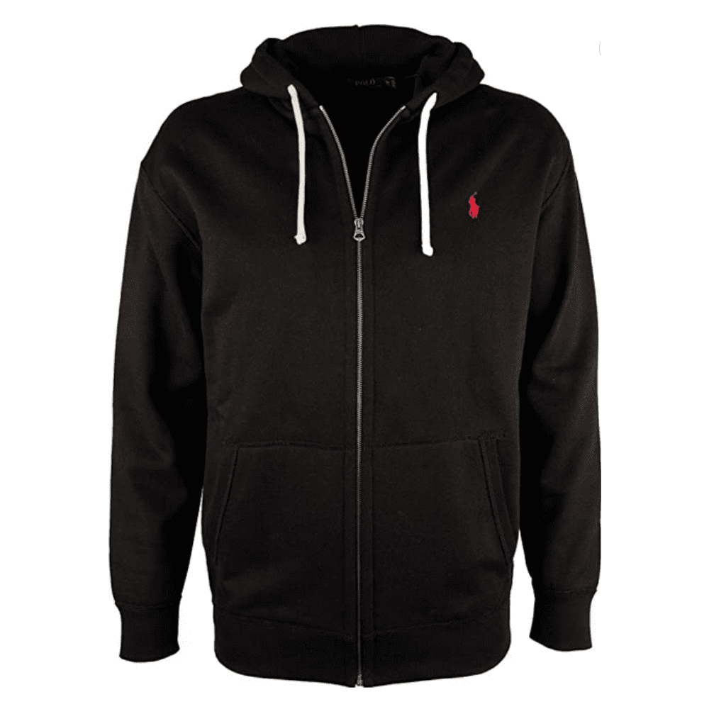 Polo Ralph Lauren Logo Embroidered Zipped Hoodie,BLACK, 2XLT