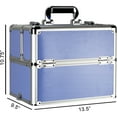 thumbnail image 2 of Ver Beauty Professional Train Makeup Case Organizer with Sliding Trays & Handle (Lavender Stripes), Size:13.5" x 9.5" x 31.75", Purple, 2 of 5
