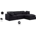 thumbnail image 2 of Meridian Furniture Indulge 105" Linen Fabric L-Shaped Modular Sectional in Black, 2 of 9