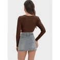 thumbnail image 2 of Women's Shirts Long Sleeve Casual Fall Top Button Ribbed Knit Basic Blouses, 2 of 6
