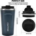 thumbnail image 4 of 17oz Stainless Steel Vacuum Insulated Tumbler - Coffee Travel Mug Spill Proof with Lid - coffee Cup for Keep Hot/Ice Coffee Tea and Beer (Blue), 4 of 8