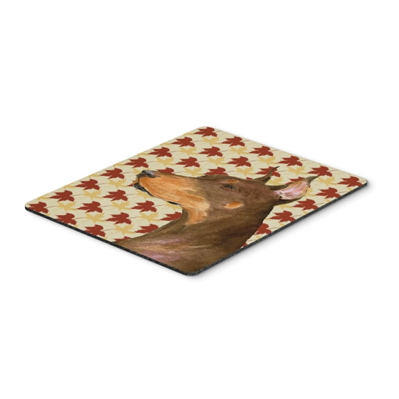 Carolines Treasures SS4388MP "Doberman Fall Leaves Portrait Mouse Pad Hot Pad or Trivet" Large multicolor