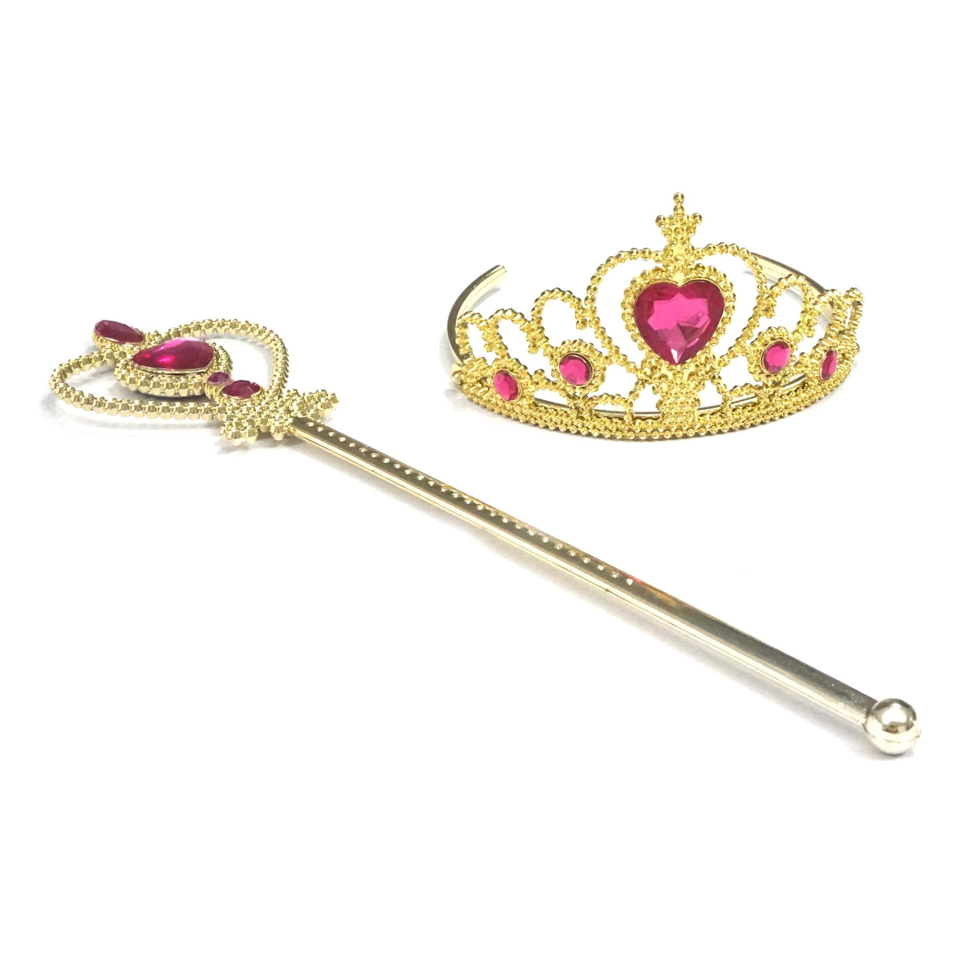Dreamtale Princess Crown Tiara and Wand SetSilver Heart Jewel(Gold