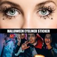 thumbnail image 3 of 8pcs Halloween Eyeliner Sticker Eye Temporary Tattoos Bat Spider Web Pattern Eye Makeup Self-Adhesive Face Tattoos for Party, Rave Festival, 3 of 5