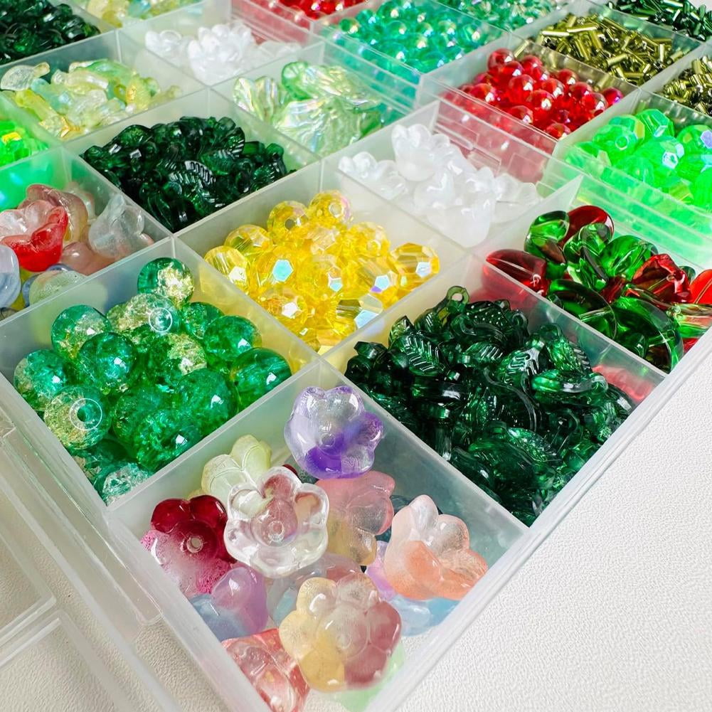 2026 New 19000 Pcs DIY Beaded Plant Kit, Green Glass Beadeds Plants Kit with Mini Ceramic Pots,Pliers,Leaves etc, Forever Plant Beaded Making Kits for Jewelry Making DIY Craft