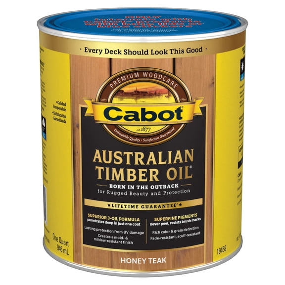 Cabot Australian Timber Oil Exterior Honey Teak 1 Qt Case of 4