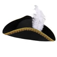 thumbnail image 3 of Sombrero pirata para adultos, regalo para adultos, espectáculo escénico, carnaval, novedad desgastada. Negro, 3 of 8