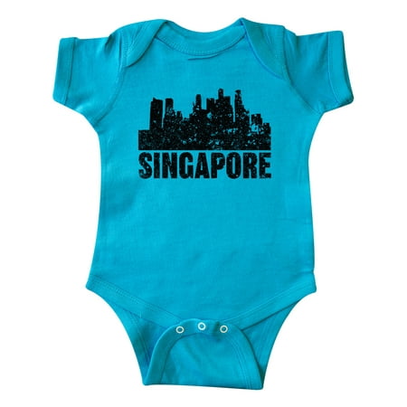 

Inktastic Singapore City Skyline with Grunge Gift Baby Boy or Baby Girl Bodysuit