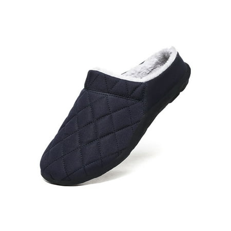 

Colisha Men Slip On Closed Toe Warm Slippers Solid Color Plush Comfy Home Shoes