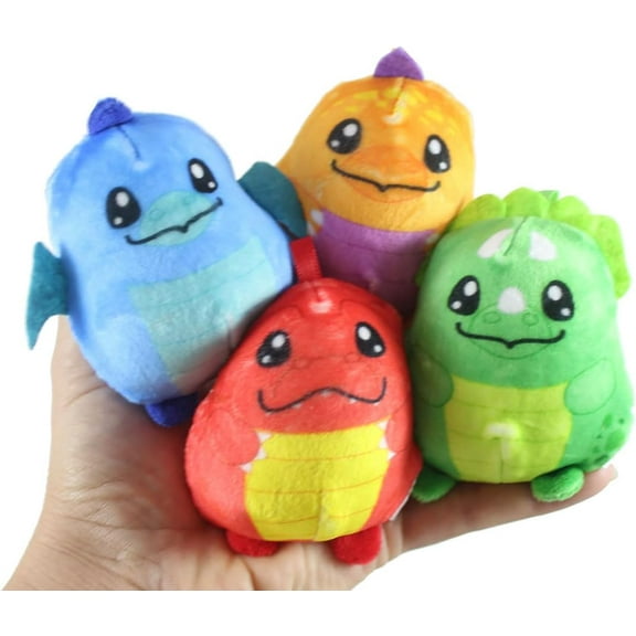 Set of ALL 4 Plush Dino Animal Sugar Ball - Thick Glue/Gel Stretch Ball - Molasses Syrup Ultra Squishy and Moldable Slow Rise Relaxing Sensory Fidget Stress Toy