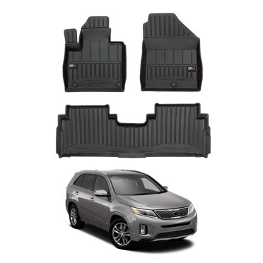 OMAC All-Weather TPE Floor Mats For Kia Sorento 2011-2013 - Black (4-Piece)