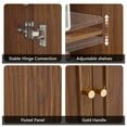 thumbnail image 3 of Wirrytor Fluted Sideboard Cabinet with Storage and Adjustable Shelves, Buffet Cabinet with Storage Cabinet, Fluted Carved Kitchen Cabinet, Dining Living Room Walnut, 3 of 8