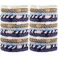 thumbnail image 1 of Corbatas para mujeres y niñas, Funtopia 30 unidades de bandas elásticas para el cabello, coleteros para cabello grueso, sin daños, sin arrugas, elásticos para el cabello (negro/marrón/blanco/beige/caf, 1 of 4