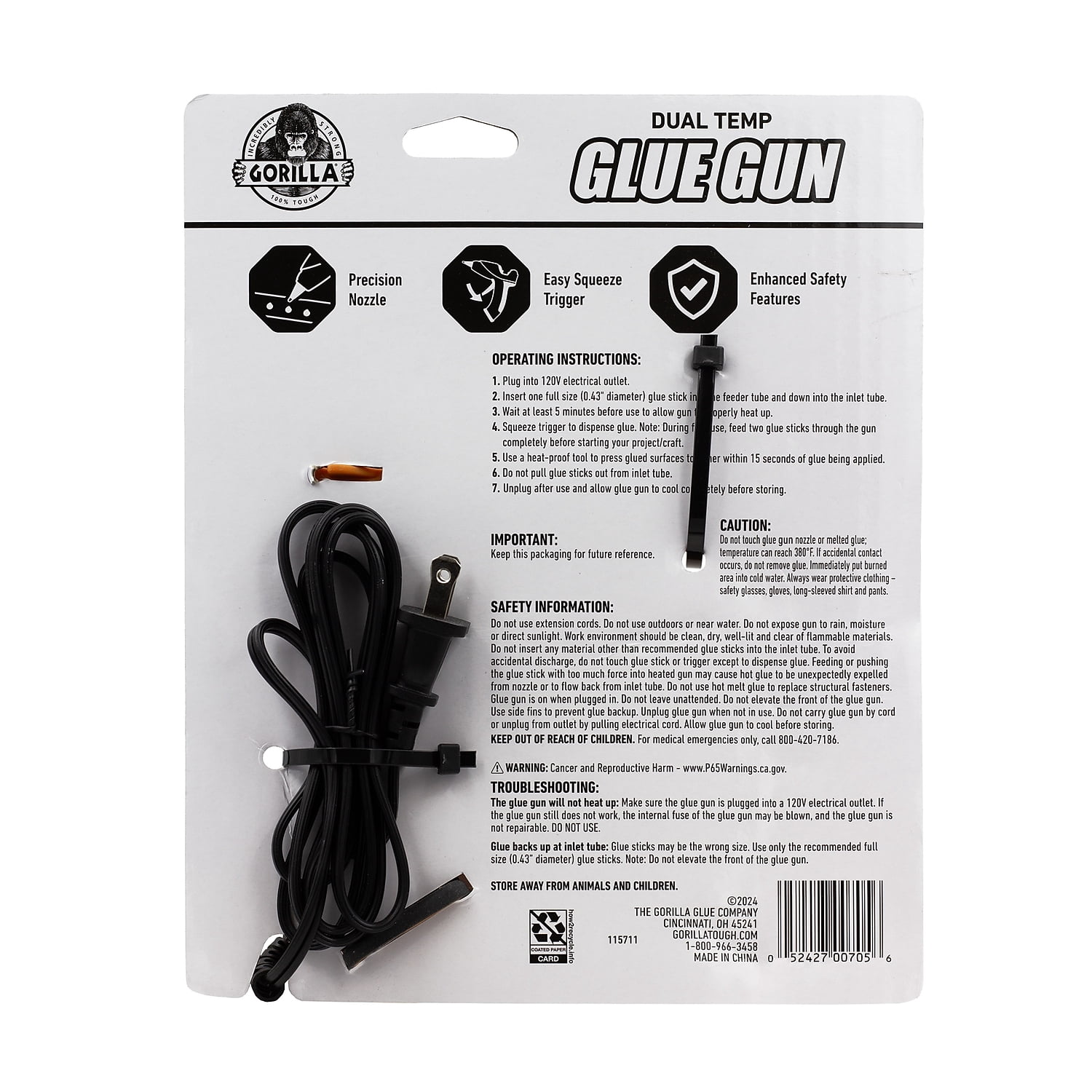 Gorilla Glue Orange and Black Dual Temp Full-Size Hot Glue Gun