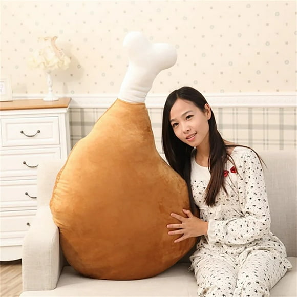 WHEANG Chicken Leg Pillow Huggable Turkey Chicken Leg Plushie Toy Bed Cushion Stuffed Soft Home Thanksgiving Day
