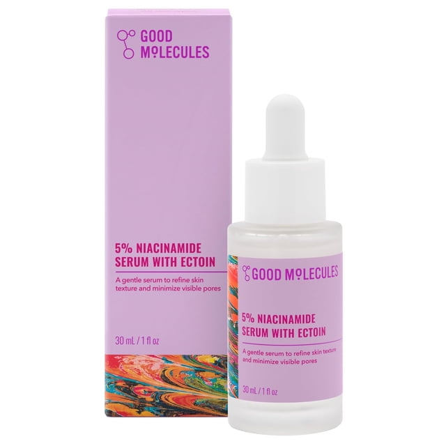 1 Fl Oz Good Molecules Suero de Niacinamida al 5% con Ectoína - Suero Ultra Hidratante para Dirigirse a Poros Dilatados y Acné - Hidratante, Minimizador de Poros para el Rostro