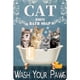 thumbnail image 1 of Placa Metal Retro Con Gato Y Bañera Cgtredaw Placa Letrero Póster Arte Pared para Bar 20x30cm, 1 of 10