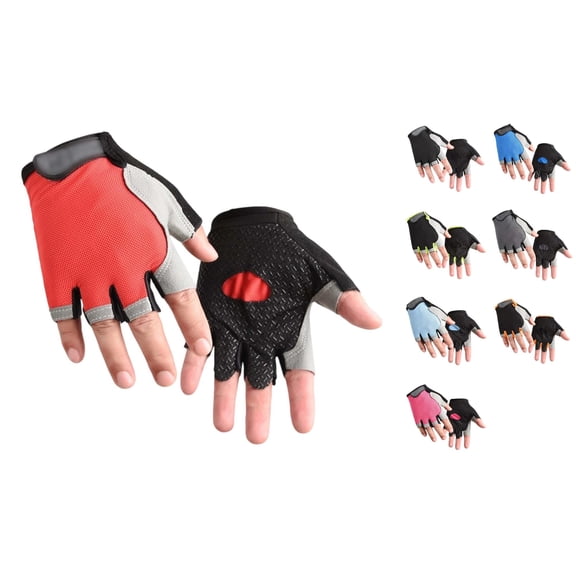 VOUZZA Kids Bike Gloves Toddler Half Finger Fingerless Workout Gloves Non Gel Bike Motorcycle Skateboard Protective Mittens